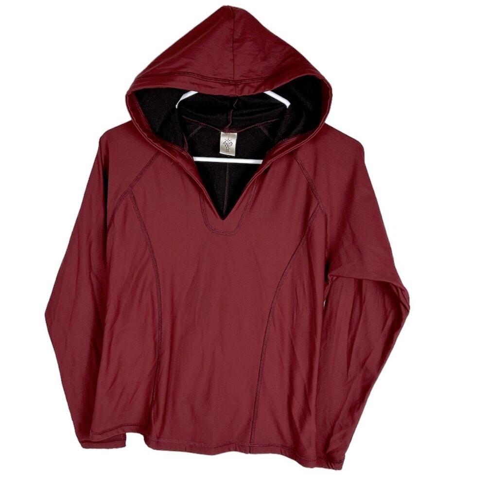 Prana V Neck Hoodie Red Size XS Polyester Blended Made In USA